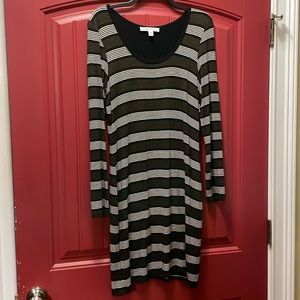 Black and Beige Long Sleeve Dress by Karen Kane